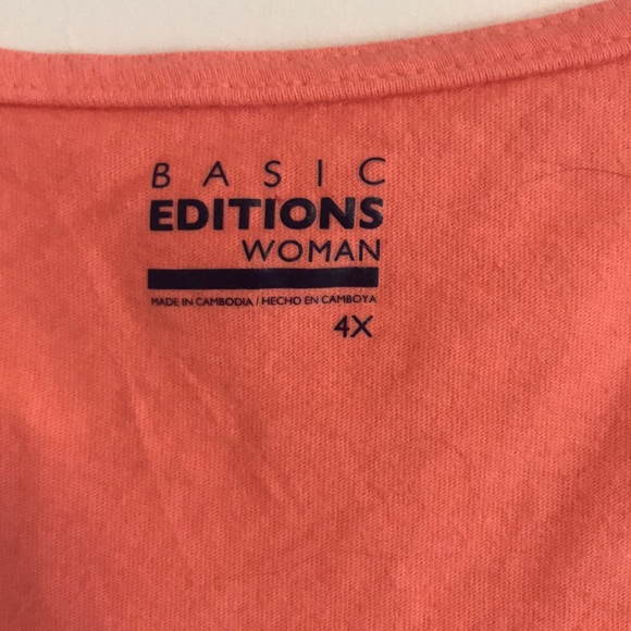 61) 🧡BASIC EDITIONS  Coral t-tank $firm$ - Picture 2 of 6